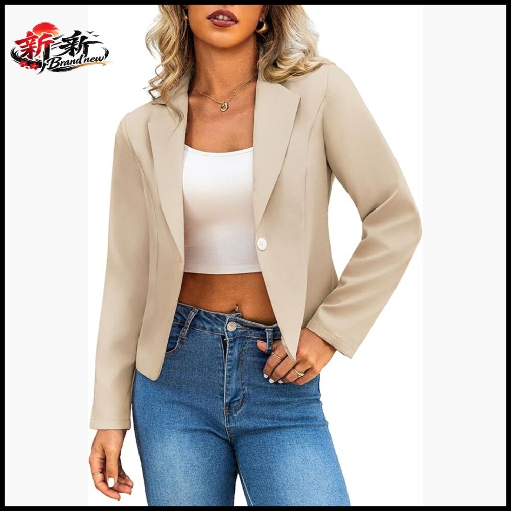 Cropped Blazer, Lightweight Fully Lined, Notch La… - image 1